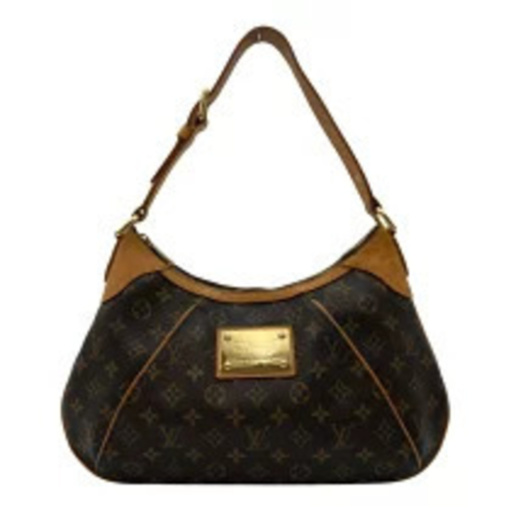 Louis Vuitton Thames Monogram Leather Shoulder Bag Brown
